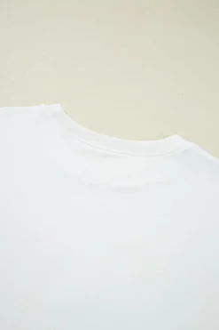 Online Dear-Lover Flag Bow Graphic Crewneck Tee White