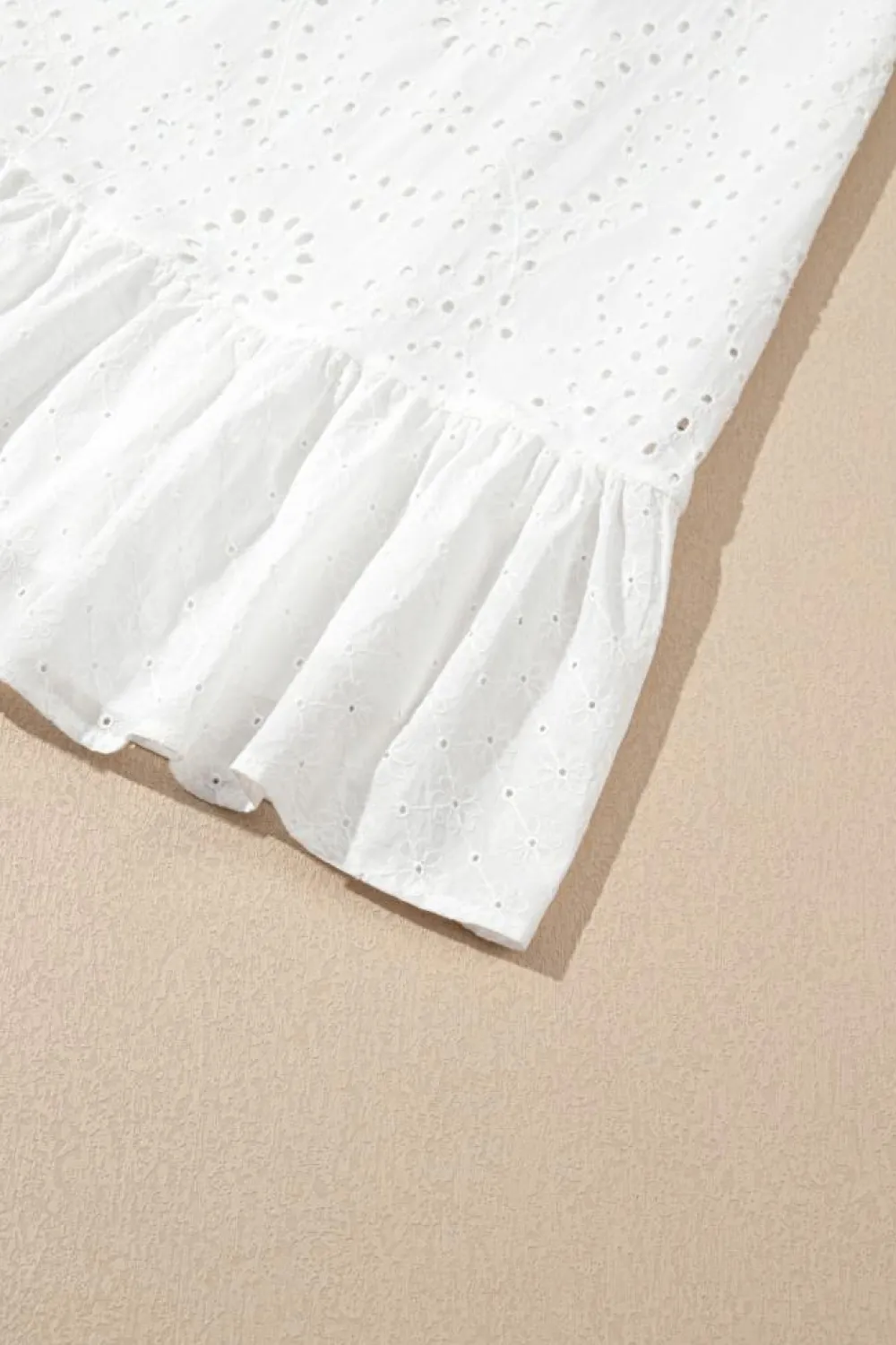 Discount Dear-Lover Floral Eyelet Embroidered Sleeveless Shift Dress White