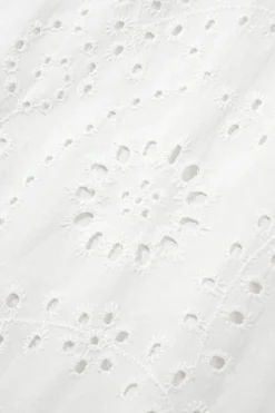 Discount Dear-Lover Floral Eyelet Embroidered Sleeveless Shift Dress White