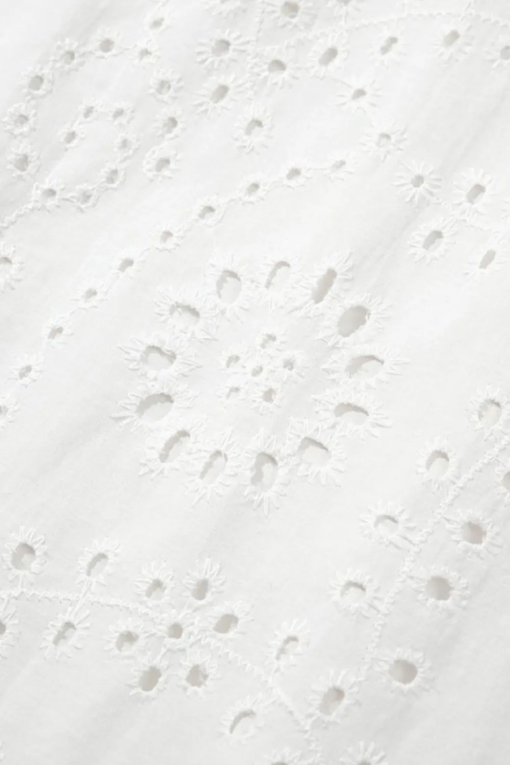 Discount Dear-Lover Floral Eyelet Embroidered Sleeveless Shift Dress White