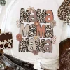 New Dear-Lover Floral Leopard MaMa Graphic Mothers Day T Shirt White