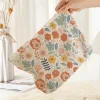 Best Dear-Lover Floral Print Zipper Corduroy Cosmetic Storage Bag White