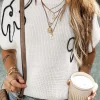 New Dear-Lover Flower Embroidery Sweater Top White