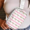 New Dear-Lover Flower Print Buckle Wide Strap Sling Bag White