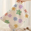 New Dear-Lover Flower Print Rib Textured Large Cosmetic Bag White