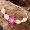 Clearance Dear-Lover Flower Seashell Adjustable Bracelet White