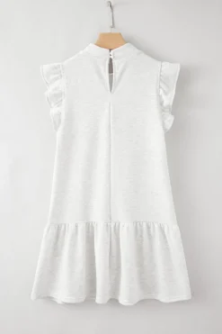 Outlet Dear-Lover Flutter Sleeve Crew Neck Shift Dress White