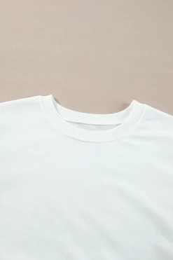 Discount Dear-Lover French Terry Color Block Long Sleeve Top White