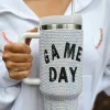 Hot Dear-Lover GAME DAY Rhinestone Handle Large Tumbler 40oz White