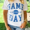 Outlet Dear-Lover GAME DAY Rugby Football Graphic Crewneck T Shirt White