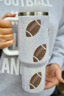 Outlet Dear-Lover Game Day Rugby Football 40oz Tumbler White