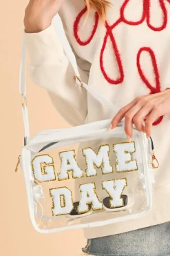 Hot Dear-Lover GAME DAY Rugby Football Clear Shoulder Bag White