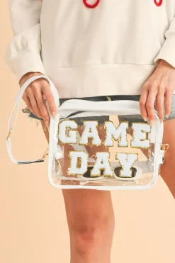 Hot Dear-Lover GAME DAY Rugby Football Clear Shoulder Bag White