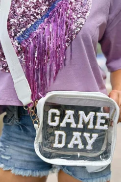 Hot Dear-Lover GAME DAY Rugby Football Clear Shoulder Bag White