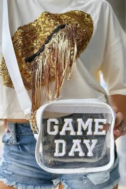 Hot Dear-Lover GAME DAY Rugby Football Clear Shoulder Bag White