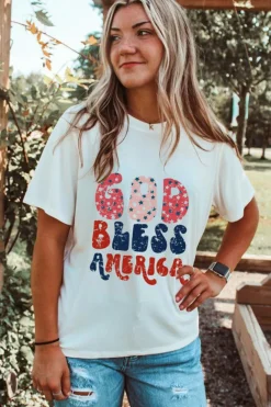 Outlet Dear-Lover God Bless America Graphic Tee White