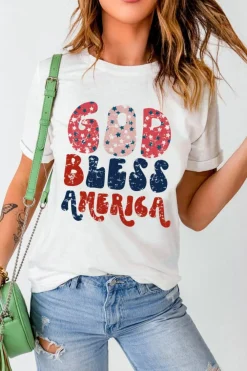 Outlet Dear-Lover God Bless America Graphic Tee White