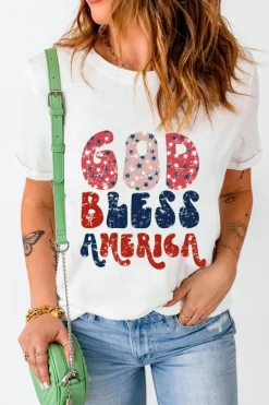 Outlet Dear-Lover God Bless America Graphic Tee White