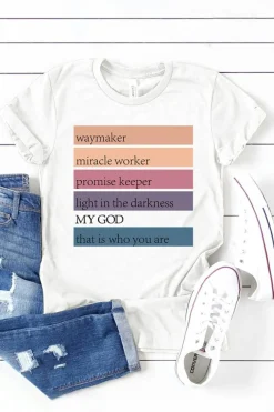 Online Dear-Lover God Waymaker Miracle Worker Promise Keeper Graphic Tee White