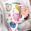 Best Dear-Lover Happy Easter Bunny Eggs Printed Thermal Tumbler White