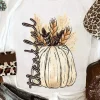 New Dear-Lover Harvest Pumpkin Graphic Thanksgiving Tee White
