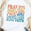 New Dear-Lover Have Faith Inspired Words Print T Shirt White