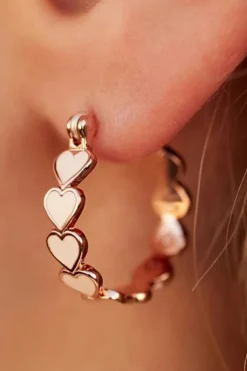 Hot Dear-Lover Heart Shape Plated Alloy Small Hook Earrings White
