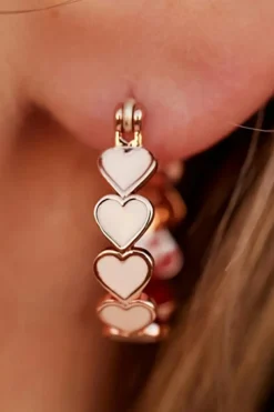 Hot Dear-Lover Heart Shape Plated Alloy Small Hook Earrings White