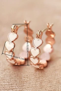 Hot Dear-Lover Heart Shape Plated Alloy Small Hook Earrings White