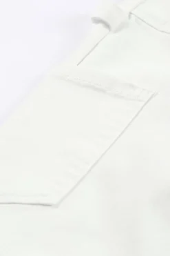Sale Dear-Lover High Waist Straight Leg Cargo Pants with Pockets White