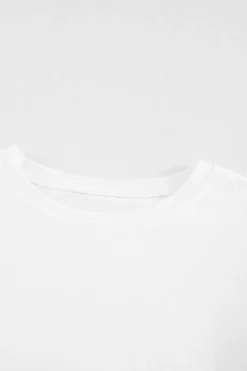 Fashion Dear-Lover Hollow Out Ruffle Sleeve T-shirt White