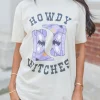 Discount Dear-Lover HOWDY WITCHES Halloween Boots Crewneck T Shirt White