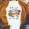 Clearance Dear-Lover Just A Girl Who Loves Fall Graphic T Shirt White