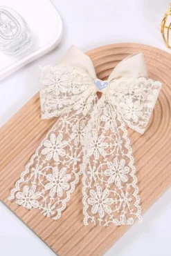 Online Dear-Lover Lace Bowknot Sweetheart Hair Clip White