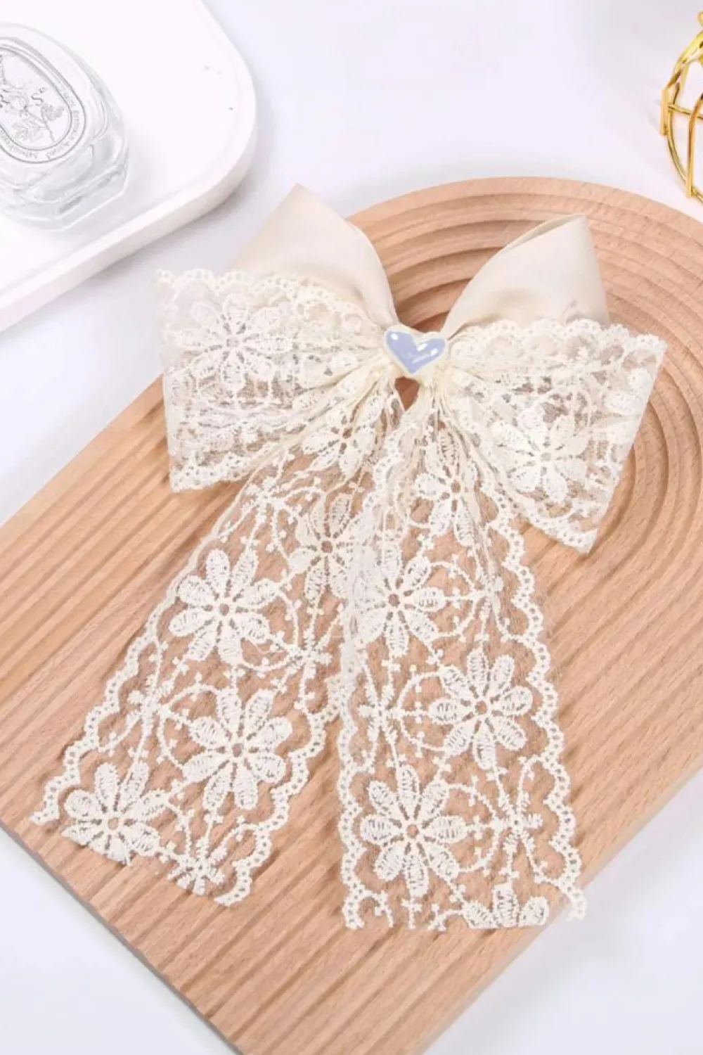 Online Dear-Lover Lace Bowknot Sweetheart Hair Clip White