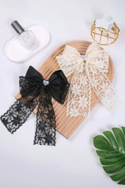 Online Dear-Lover Lace Bowknot Sweetheart Hair Clip White