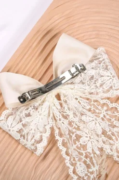 Online Dear-Lover Lace Bowknot Sweetheart Hair Clip White