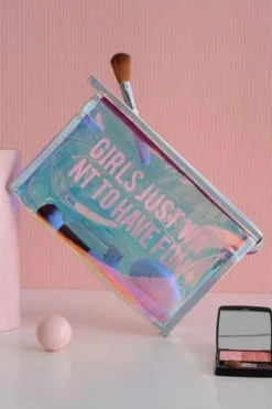 Hot Dear-Lover Laser Waterproof Zipper Makeup Bag White