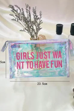 Hot Dear-Lover Laser Waterproof Zipper Makeup Bag White