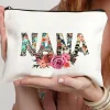 Fashion Dear-Lover Leopard Flower NANA Zipper Cosmetic Bag White