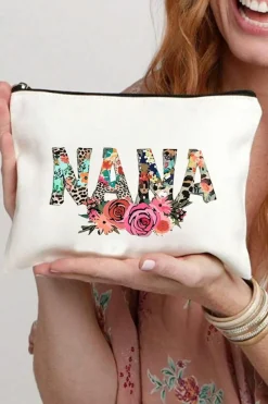 Fashion Dear-Lover Leopard Flower NANA Zipper Cosmetic Bag White