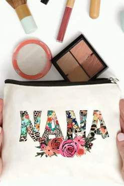 Fashion Dear-Lover Leopard Flower NANA Zipper Cosmetic Bag White