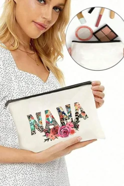 Fashion Dear-Lover Leopard Flower NANA Zipper Cosmetic Bag White