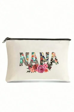 Fashion Dear-Lover Leopard Flower NANA Zipper Cosmetic Bag White
