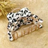 Hot Dear-Lover Leopard Print Bow Decor Alloy Hair Claw Clip White
