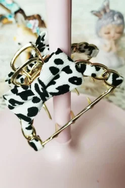 Hot Dear-Lover Leopard Print Bow Decor Alloy Hair Claw Clip White