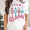 Discount Dear-Lover Lets Get Cracking Print Christmas Crewneck T Shirt White