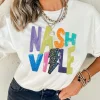 Outlet Dear-Lover Lightening NASHVILLE Graphic Crewneck T Shirt White