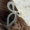 Online Dear-Lover Long Tail Bow Knot Shape Claw Clip White