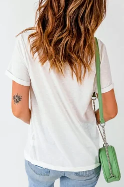 New Dear-Lover LUCKY Printed Round Neck St Patricks T Shirt White